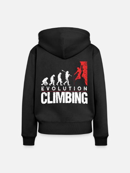 Klettern Evolution - Frauen Premium Bio Zip Hoodie - Schwarz