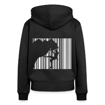 Klettern - Frauen Premium Bio Zip Hoodie - Schwarz - Hinten - Julia (174cm)