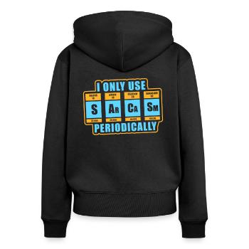 Chemises de chimie pun pour science nerd - Sweat à capuche zippé Premium bio Femme - noir - Dos - Julia (174cm)