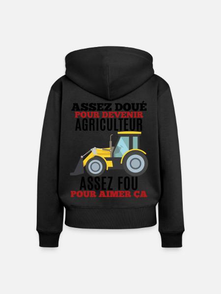 Agriculteur Shirt • Tracteur • Agriculteur Cadeau - Sweat à capuche zippé Premium bio Femme - noir