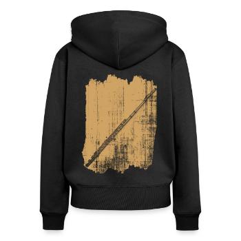flûte traversière - Sweat à capuche zippé Premium bio Femme - noir - Dos - Julia (174cm)