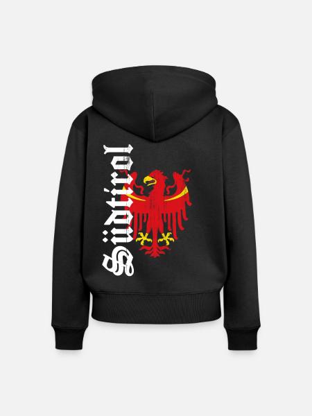 Südtirol - Frauen Premium Bio Zip Hoodie - Schwarz
