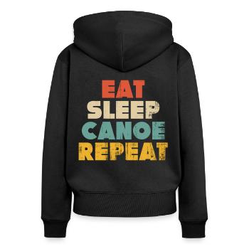 canoe - Women's Premium Organic Zip Hoodie - black - Back - Julia (174cm)