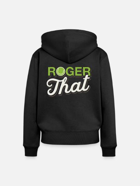 Roger that tennis - Frauen Premium Bio Zip Hoodie - Schwarz