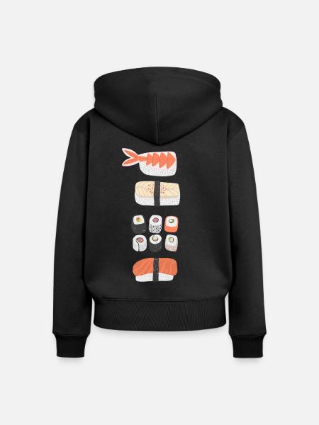Sushi - Frauen Premium Bio Zip Hoodie - Schwarz