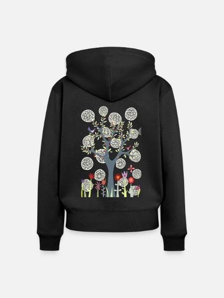 Der Garten - Frauen Premium Bio Zip Hoodie - Schwarz