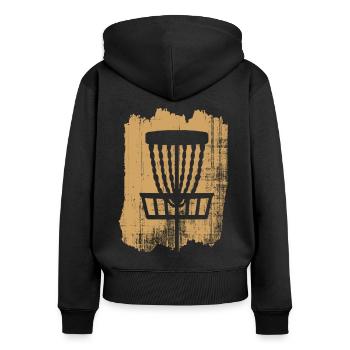 disc Golf - Women's Premium Organic Zip Hoodie - black - Back - Julia (174cm)