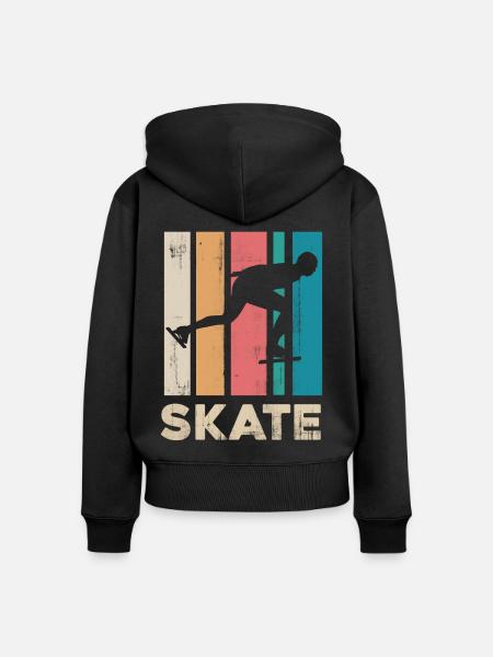 Eislaufen - Frauen Premium Bio Zip Hoodie - Schwarz