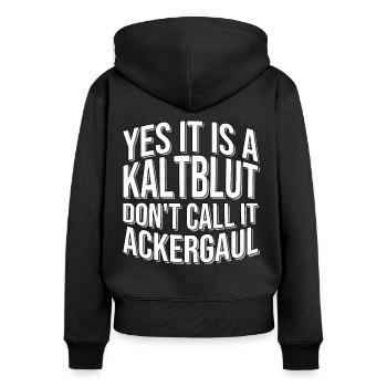 Horse saying cold-blooded horse - Women's Premium Organic Zip Hoodie - black - Back - Julia (174cm)