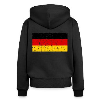 Drapeau allemand Allemagne idée cadeau football - Sweat à capuche zippé Premium bio Femme - noir - Dos - Julia (174cm)