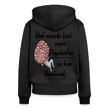Psychiater Psychologie Studium Freud Therapie - Frauen Premium Bio Zip Hoodie - Schwarz - Hinten - Julia (174cm)