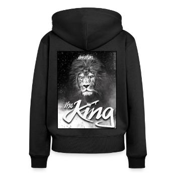Erwecke den König in dir - Frauen Premium Bio Zip Hoodie - Schwarz - Hinten - Julia (174cm)