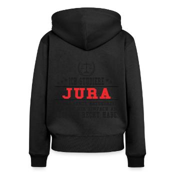 Jura Student Jurist Rechtsanwalt Richter Geschenk - Frauen Premium Bio Zip Hoodie - Schwarz - Hinten - Julia (174cm)