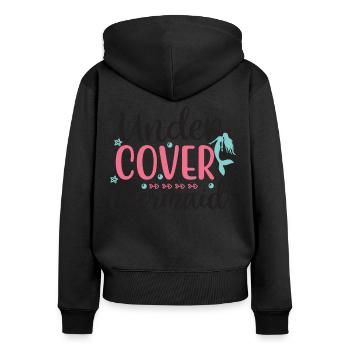 Mermaid sayings mermaid mermaid - Women's Premium Organic Zip Hoodie - black - Back - Julia (174cm)