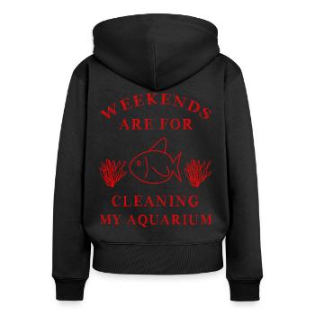 Aquarium - Sweat à capuche zippé Premium bio Femme - noir - Dos - Julia (174cm)