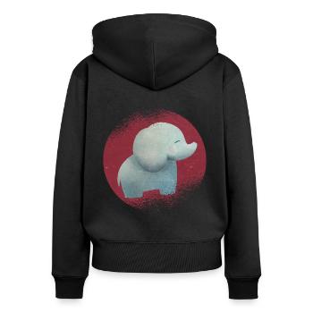 Elephant Africa Trunk Circus Zoo Wilderness Safari - Women's Premium Organic Zip Hoodie - black - Back - Julia (174cm)