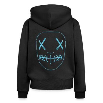 Purge purge mask Halloween costume - Women's Premium Organic Zip Hoodie - black - Back - Julia (174cm)