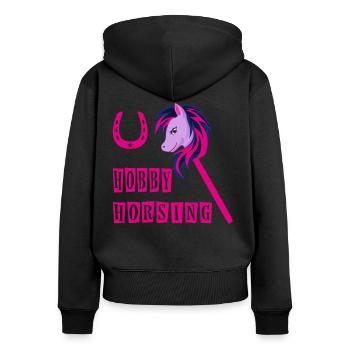 Hobby Horsing Hobby Horse - Sweat à capuche zippé Premium bio Femme - noir - Dos - Julia (174cm)