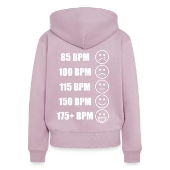 Gabber Hakken Uptempo Fun Geschenk - Frauen Premium Bio Zip Hoodie - Altrosa - Hinten - Julia (174cm)