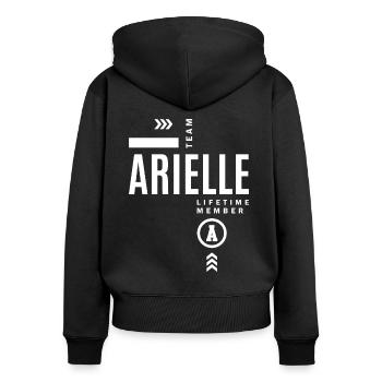  Personalized Name Birthday Gift - Women's Premium Organic Zip Hoodie - black - Back - Julia (174cm)