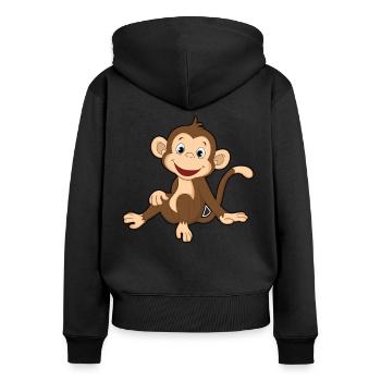 Monkey monkey gift - Women's Premium Organic Zip Hoodie - black - Back - Julia (174cm)