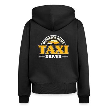 conducteur de taxi - Sweat à capuche zippé Premium bio Femme - noir - Dos - Julia (174cm)