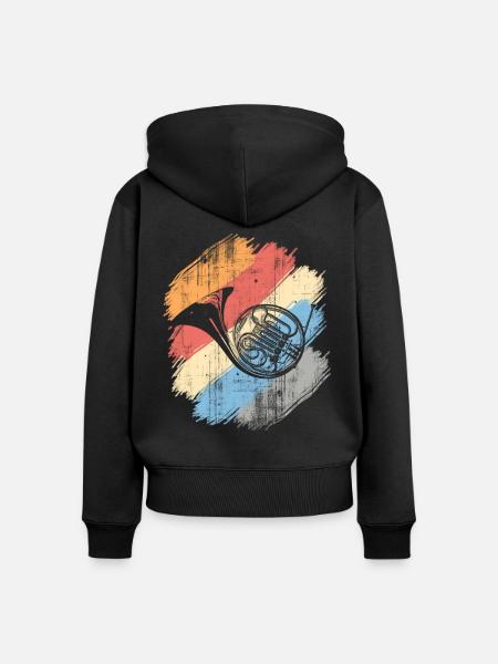 Waldhorn - Frauen Premium Bio Zip Hoodie - Schwarz