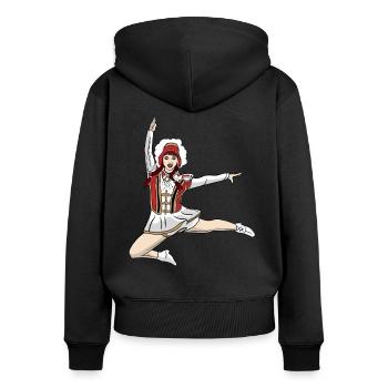 Design für Tanzmariechen und Gardetänzerinnen - Frauen Premium Bio Zip Hoodie - Schwarz - Hinten - Julia (174cm)