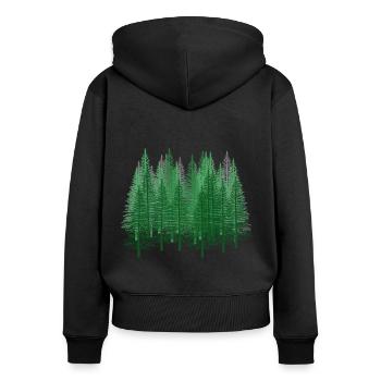 Forêt Nature Randonnée Forester Nature Conservation Sapin - Sweat à capuche zippé Premium bio Femme - noir - Dos - Julia (174cm)