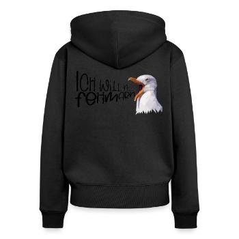 Fehmarn Urlaub Möwe Ostsee Insel Küste Geschenk - Frauen Premium Bio Zip Hoodie - Schwarz - Hinten - Julia (174cm)