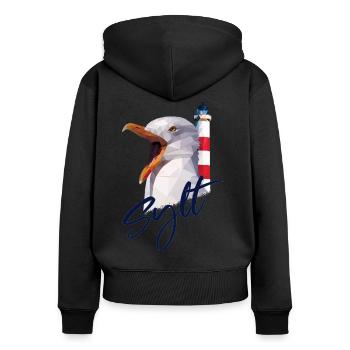Sylt Westerland Nordsee Insel Geschenk - Frauen Premium Bio Zip Hoodie - Schwarz - Hinten - Julia (174cm)