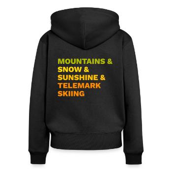 Telemark Ski Mountains Snow - Women's Premium Organic Zip Hoodie - black - Back - Julia (174cm)