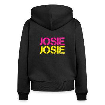 Josie Josephine - Frauen Premium Bio Zip Hoodie - Schwarz - Hinten - Julia (174cm)