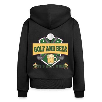 Golf Lustige Golfer Sprüche - Frauen Premium Bio Zip Hoodie - Schwarz - Hinten - Julia (174cm)