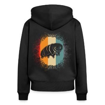 Tardigrade Retro - Women's Premium Organic Zip Hoodie - black - Back - Julia (174cm)