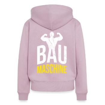 Construction d’une machine à bâtir Construction Maître d’ouvrage - Sweat à capuche zippé Premium bio Femme - rose poudré - Dos - Julia (174cm)