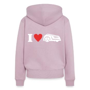 Faucheuse robotique tondeuse robotique tondeuse robot - Sweat à capuche zippé Premium bio Femme - rose poudré - Dos - Julia (174cm)