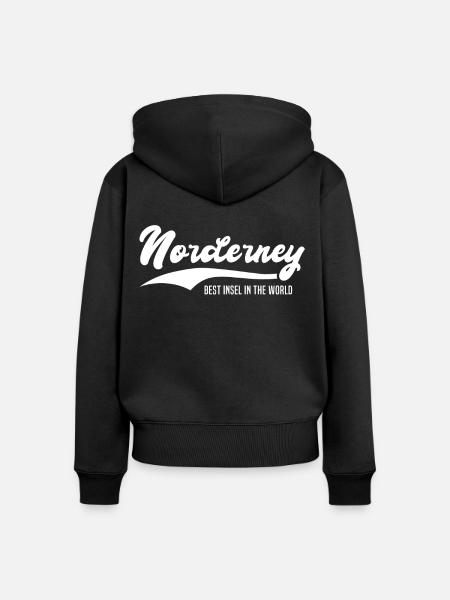 Norderney Insel Sprüche - Frauen Premium Bio Zip Hoodie - Schwarz