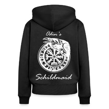 Wikinger Odin Schildmaid Frauen Geschenk - Frauen Premium Bio Zip Hoodie - Schwarz - Hinten - Julia (174cm)