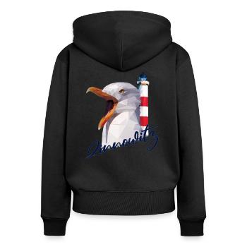 Zinnowitz Insel Usedom Ostsee Strand Souvenir - Frauen Premium Bio Zip Hoodie - Schwarz - Hinten - Julia (174cm)