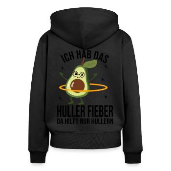 Hulern Avocado hat das Huller Fieber Hulaliebe - Frauen Premium Bio Zip Hoodie - Schwarz - Hinten - Julia (174cm)
