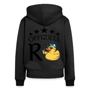 Rente Spruch Ente Rentner Geschenk - Frauen Premium Bio Zip Hoodie - Schwarz - Hinten - Julia (174cm)