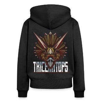 Triceratops - Sweat à capuche zippé Premium bio Femme - noir - Dos - Julia (174cm)