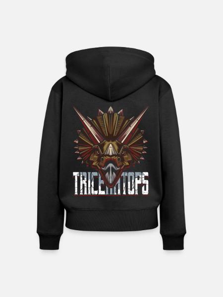 Triceratops - Frauen Premium Bio Zip Hoodie - Schwarz