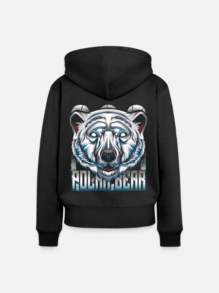Polarbär - Frauen Premium Bio Zip Hoodie - Schwarz