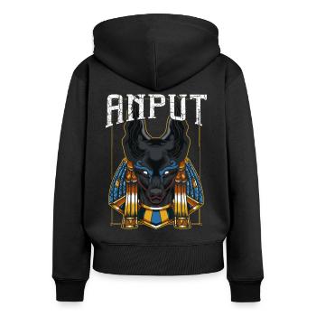 Dieu mythologie dieu déesse égyptienne - Sweat à capuche zippé Premium bio Femme - noir - Dos - Julia (174cm)