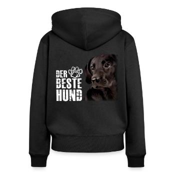 Der Beste Hund - Labrador Braun - Frauen Premium Bio Zip Hoodie - Schwarz - Hinten - Julia (174cm)