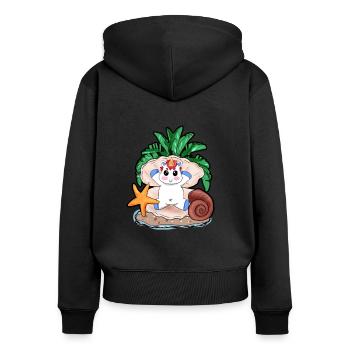 Unicorn throne shell gift - Women's Premium Organic Zip Hoodie - black - Back - Julia (174cm)