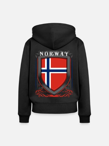 Norwegen - Frauen Premium Bio Zip Hoodie - Schwarz