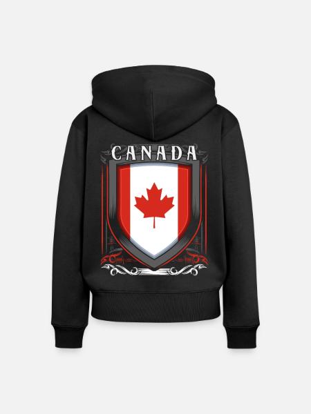 Kanada - Frauen Premium Bio Zip Hoodie - Schwarz